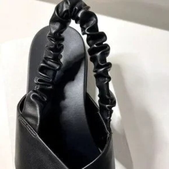 Women's Black Open Toe Stretchy Slingback Sleek Platform sandal NWB - Picture 13 of 13